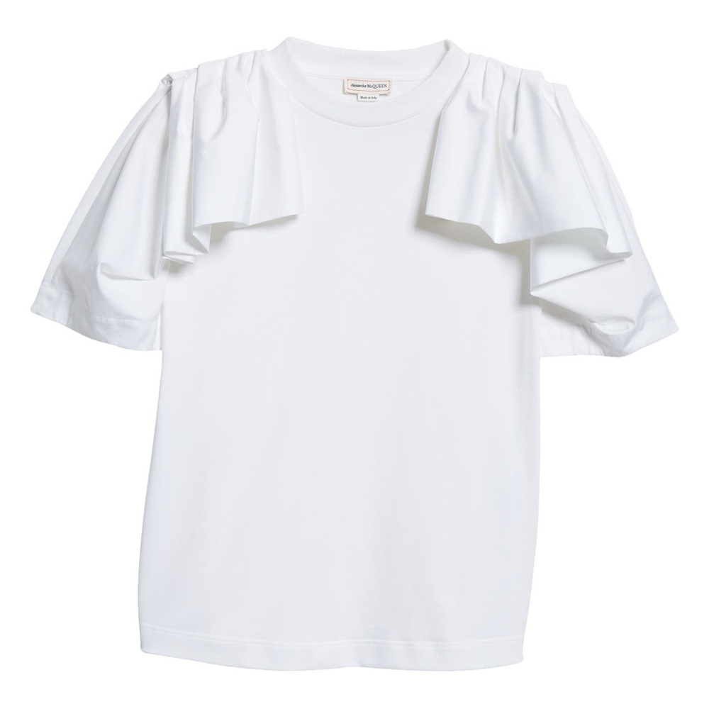 Alexander McQueen Ruffle Sleeve T-shirt
